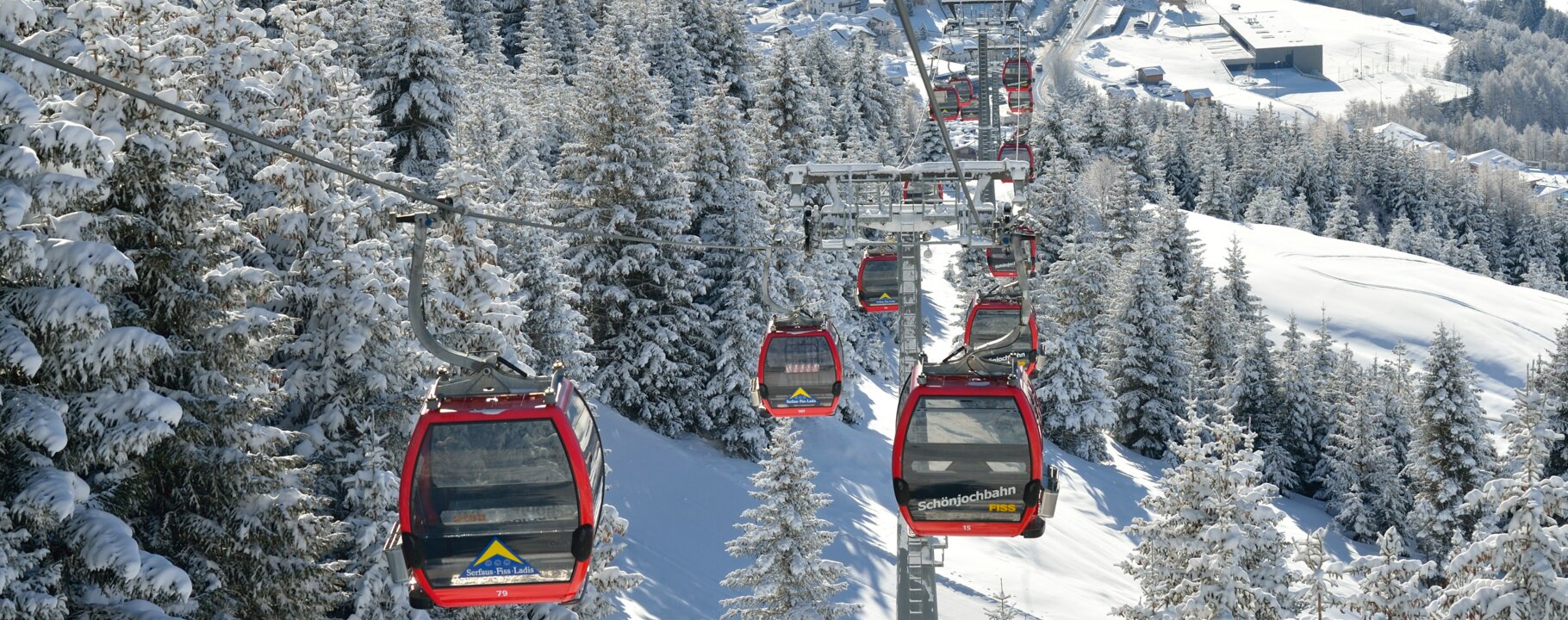 cable cars of Schönjochbahn in Serfaus-Fiss-Ladis