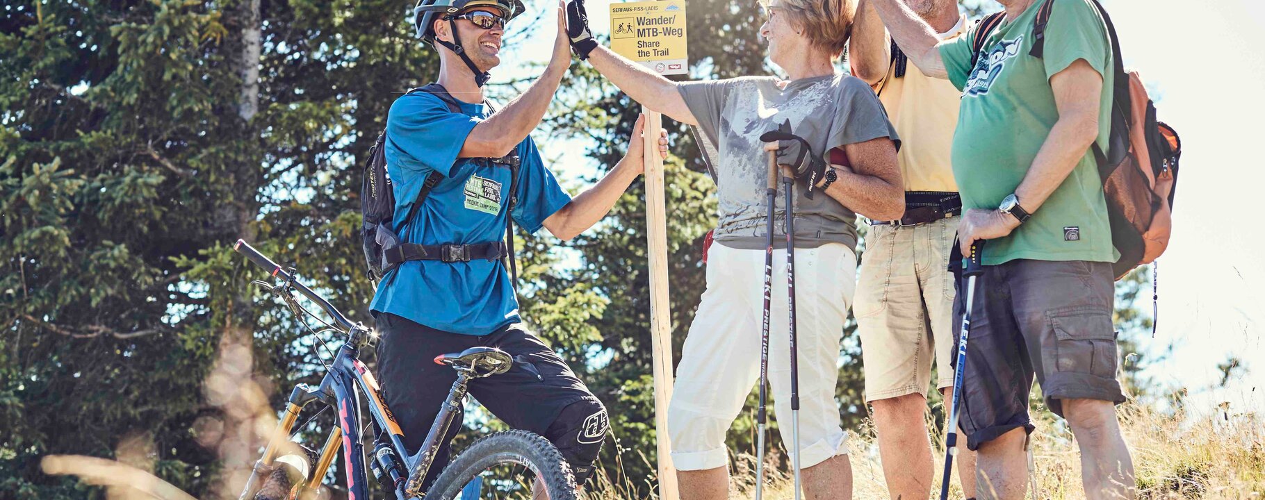 Hikers and bikers in Serfaus-Fiss-Ladis