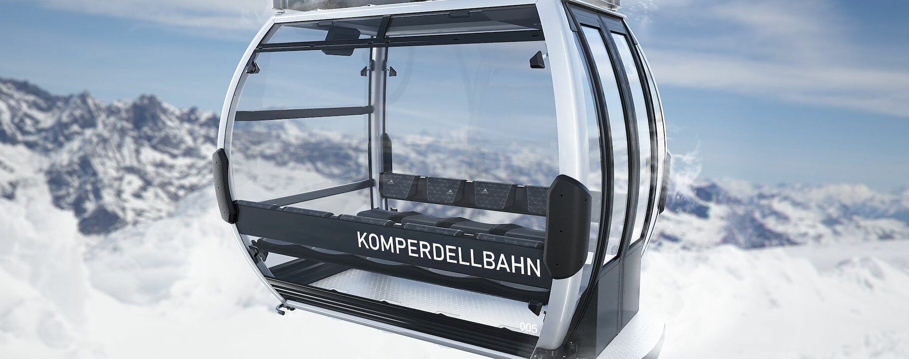 Doppelmayr-Gondel der neuen Komperdellbahn im Skigebiet Serfaus-Fiss-Ladis | © Seilbahn Komperdell GmbH